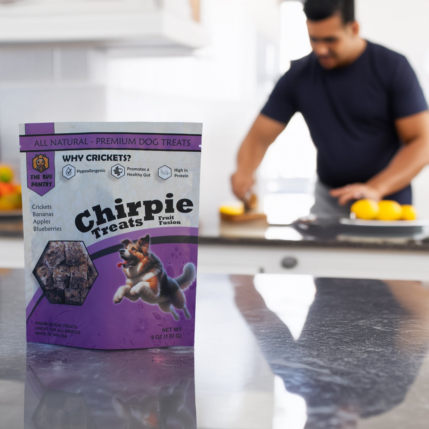 Cricket Dog Treats - High protein dog treats made with cricket protein. All-natural, sustainable dog treats. Fruit Fusion - The Bug Pantry