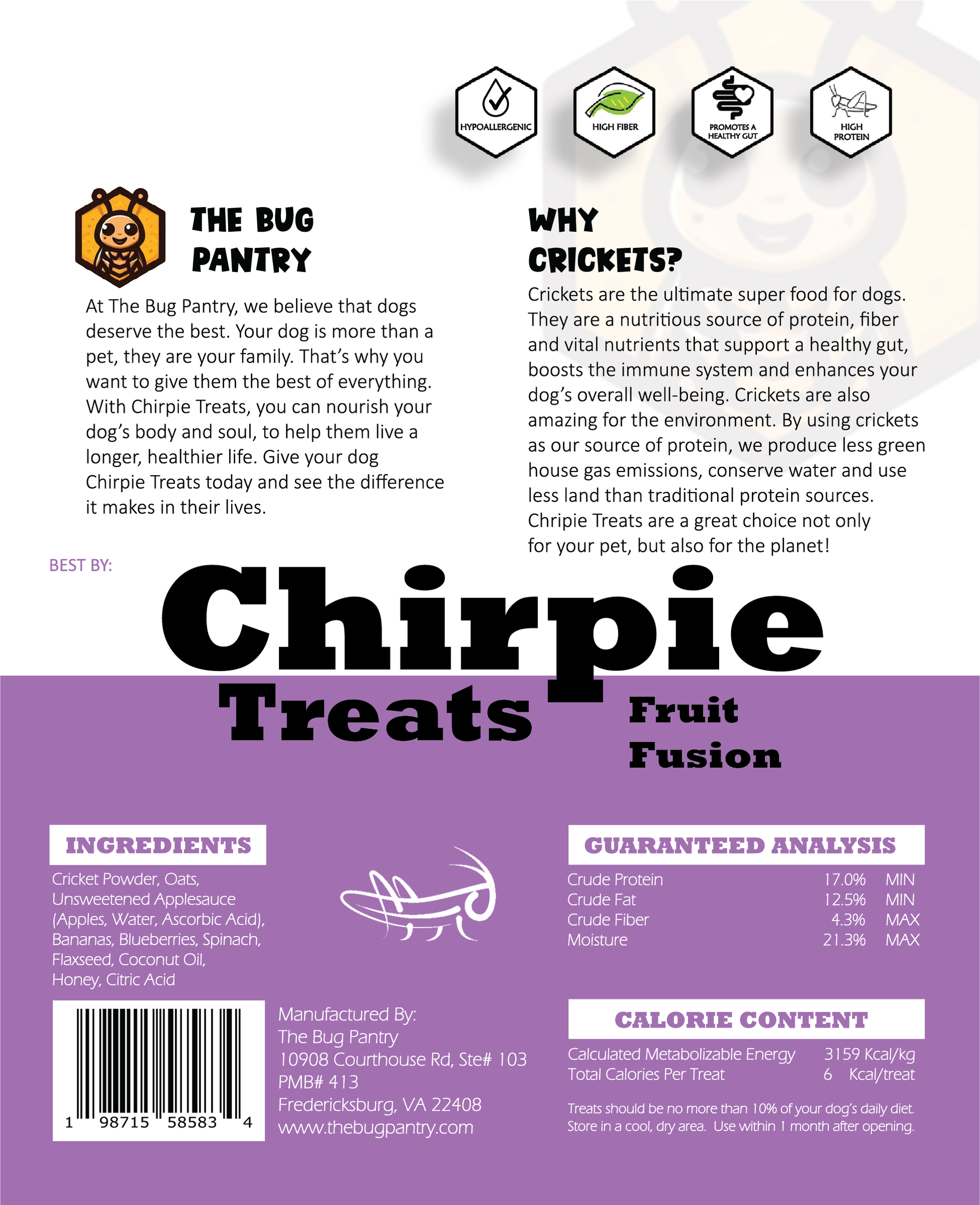 Chirpie Treats Fruit Fusion - The Bug Pantry